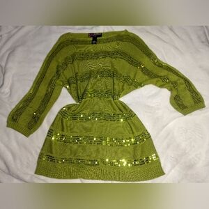 Peck & Peck Green Sequin Blouse